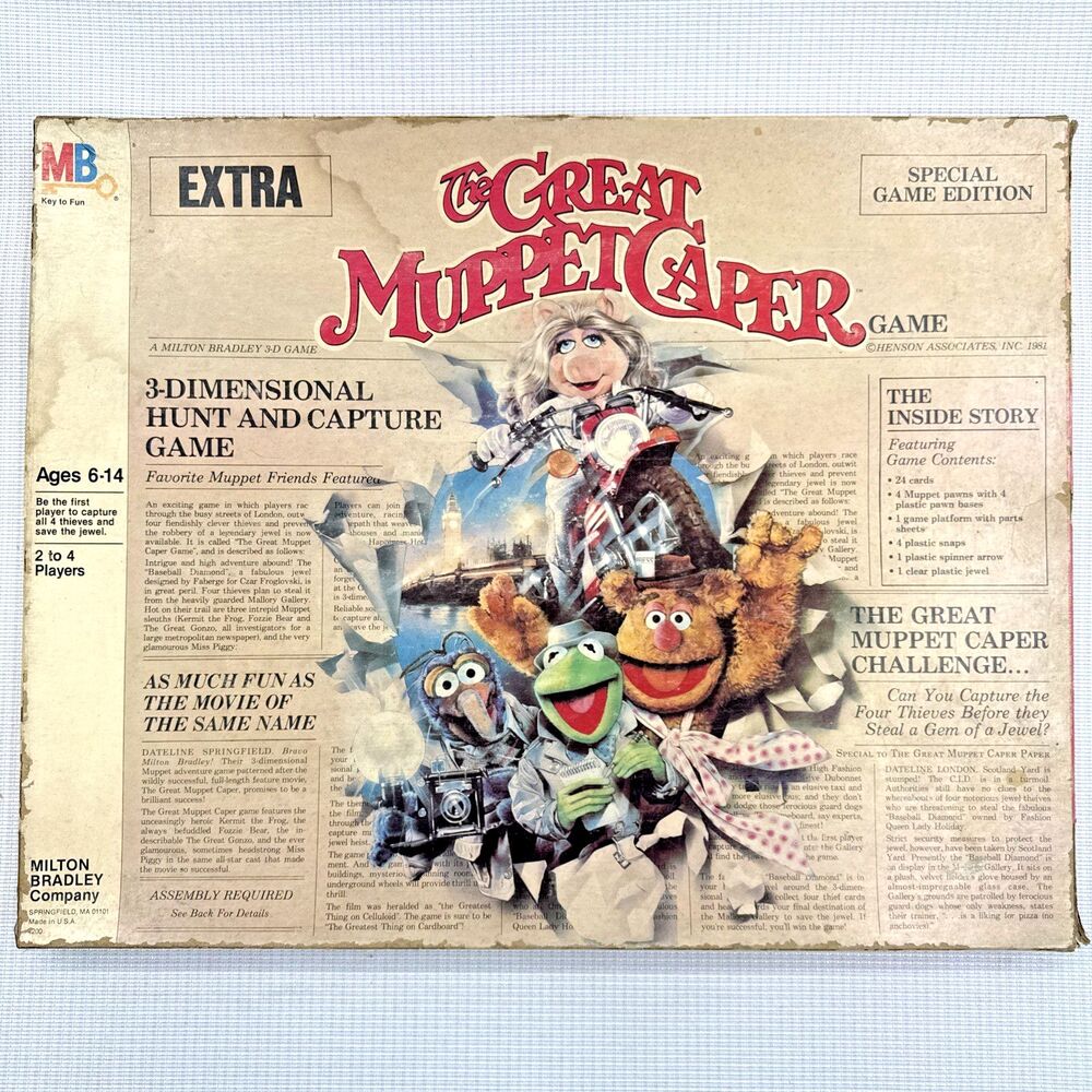 Rare Vintage 1981 The Great Muppet Caper 3-D Hunt & Capture Special Edition Game